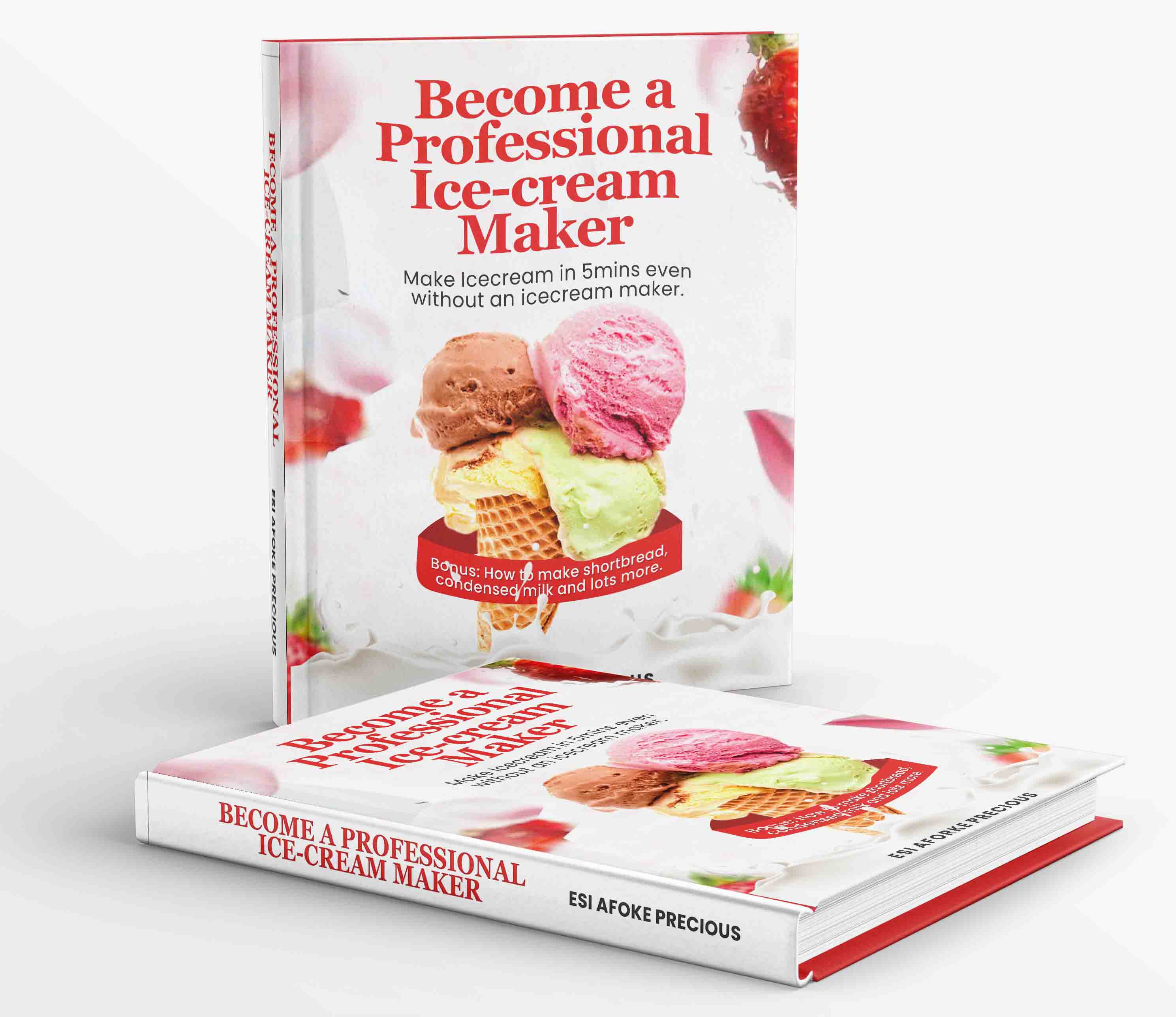 A book titled: Become a professional Icecream maker