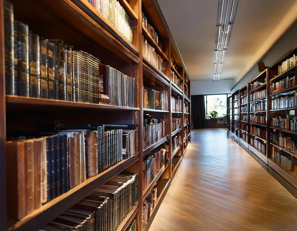 book shelf in a library