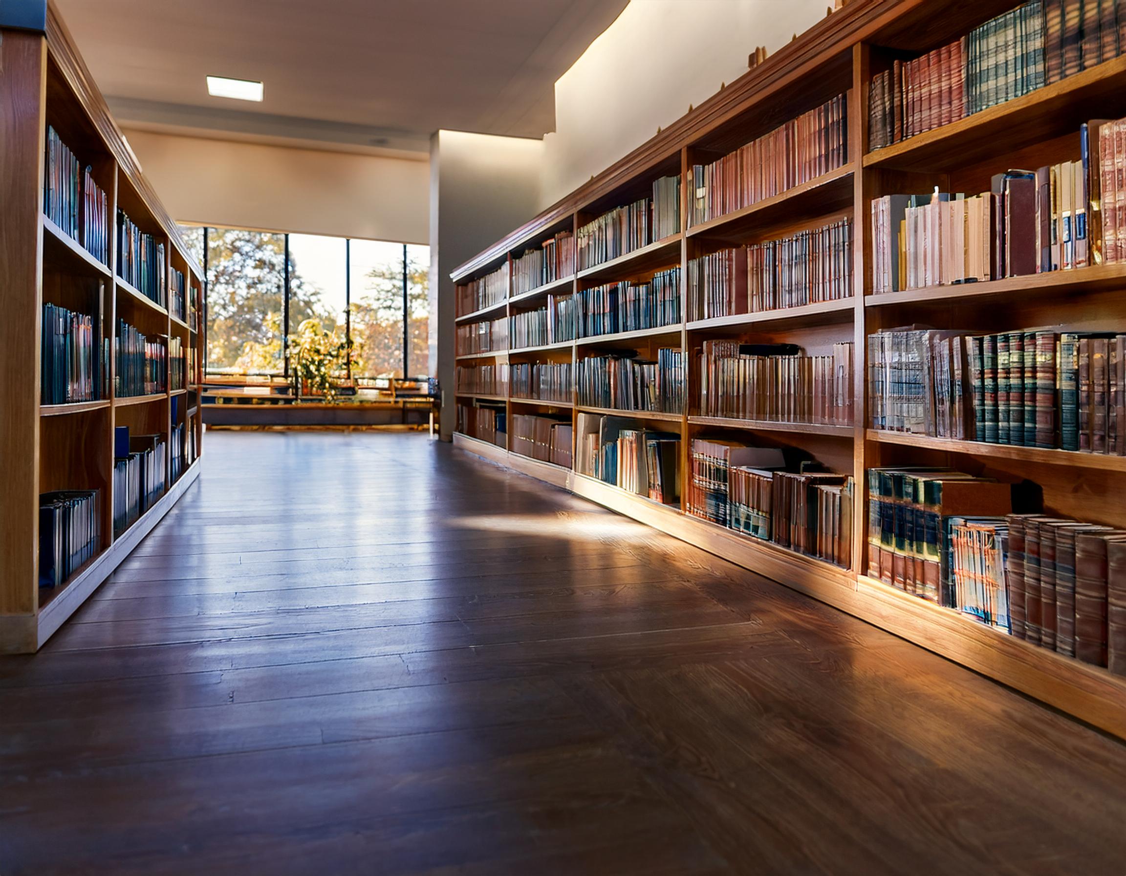 woman in library